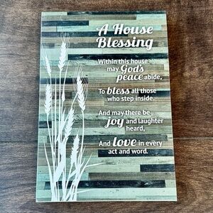 House Blessing Wood Plaque Easel - 6" x 9" - Rustic, Ship-lap Style - Home Decor